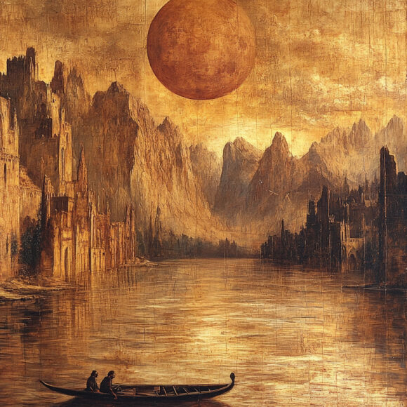 Digital art style illustration river nature