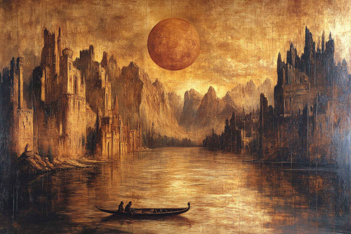 Digital art style illustration river nature